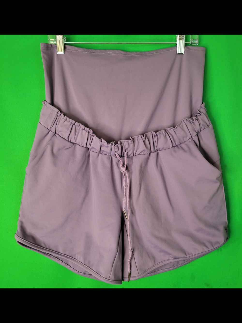 Maacie Maternity Purple Workout Athletic High-Waist Lavender Women Shorts Sz XL